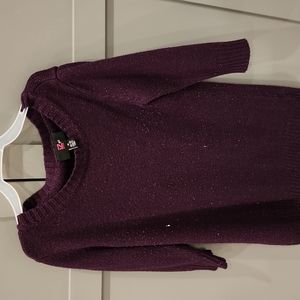 Purple sweater dress.